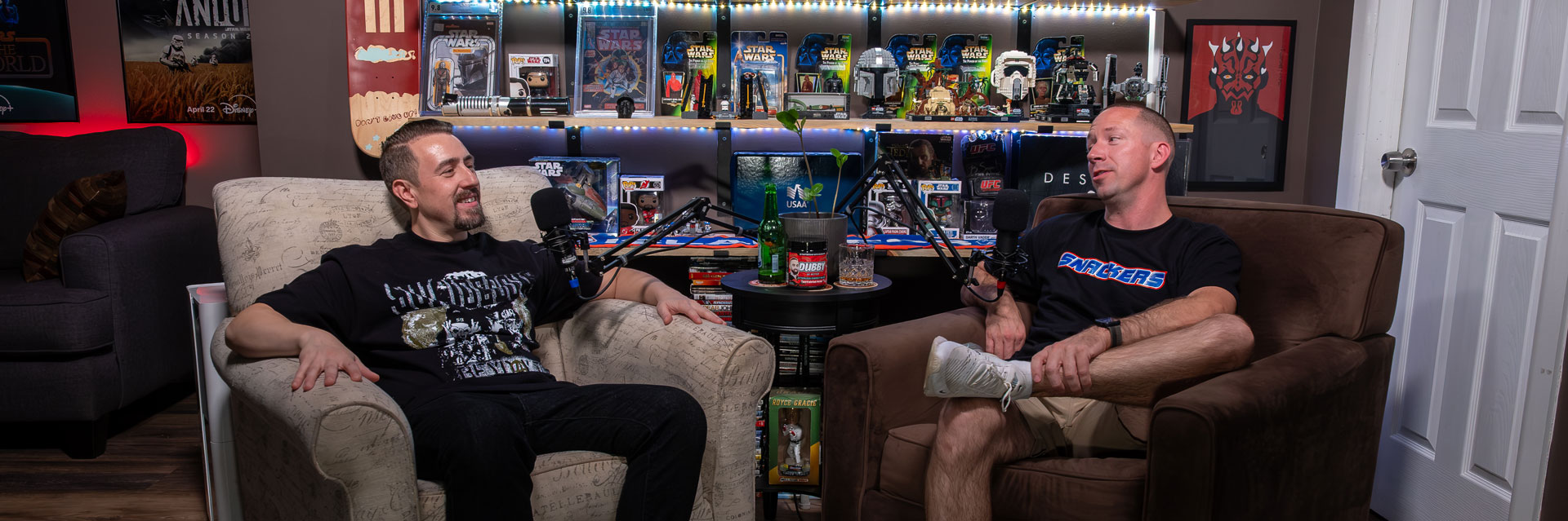 Dave and Brian recording the Edging with Friends podcast